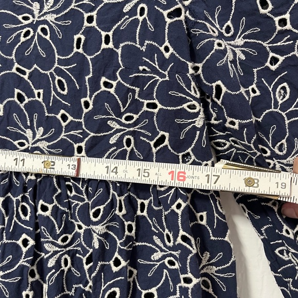 Sezane Aura babydoll eyelet floral Dress in navy blue size 2 - Picture 7 of 8